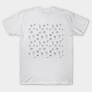 Succulent cactus black and white pattern T-Shirt